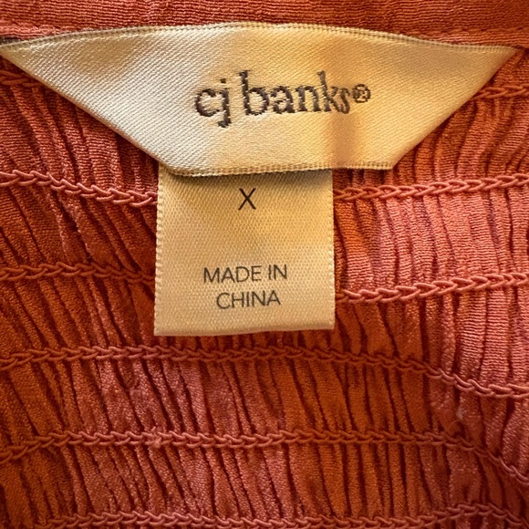 CJ Banks Coral Smocked Shoulder Blouse – Size XL - Picture 2 of 7